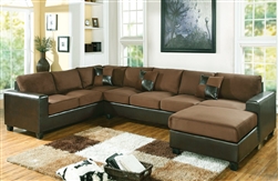 Dannis Sectional in Chocolate Microfiber by Acme - 56000