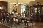 Vendome 7 Piece Double Pedestal Table Dining Set in Cherry Finish by Acme - 60000