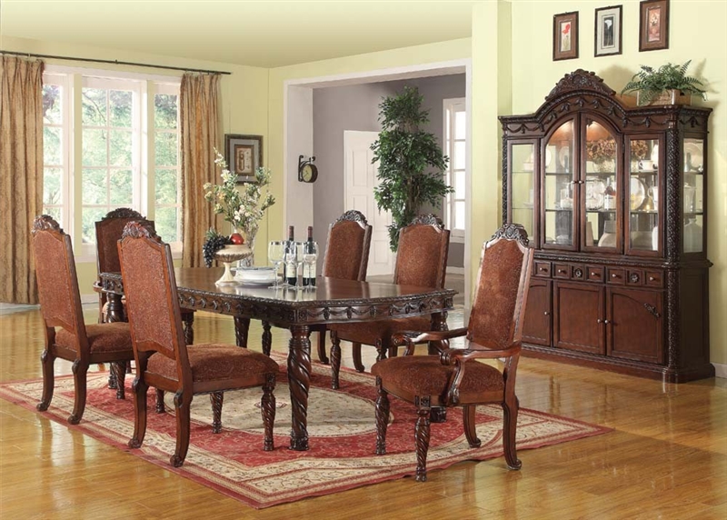 Quimby Leg Table 7 Piece Dining Set in Cherry Finish by Acme - 60275