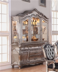 Chantelle Buffet & Hutch in Antique Silver Finish by Acme - 60544
