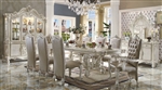 Versailles Pedestal Table 7 Piece Dining Set in Bone White Finish by Acme - 61130