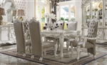 Versailles Leg Table 7 Piece Dining Set in Bone White Finish by Acme - 61140