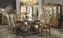 Dresden 7 Piece Dining Set in Gold Patina Finish by Acme - 63150