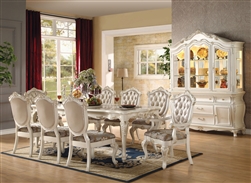 Chantelle 7 Piece Dining Set in Pearl White Finish by Acme - 63540