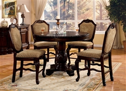 Chateau De Ville 5 Piece Counter Height Dining Set in Espresso Finish by Acme - 64082