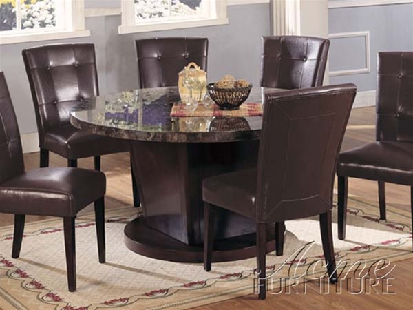 Danville 5 Piece Round Black Marble Top, Round Marble Top Dining Table Set