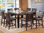 Danville 9 Piece Marble Top Counter Height Table Set in Espresso Finish by Acme - 7059