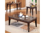 Danville Black Marble Top 3 Piece Coffee/End Table Set in Espresso Finish by Acme - 7142