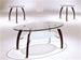Martini Glass Top 3 Piece Coffee/End Table Set by Acme - 8188