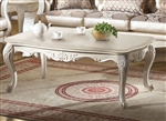 Chantelle Marble Top Coffee Table in Pearl White Finish by Acme - 83540