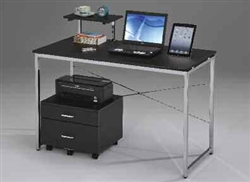 Ellis Black and Silver Metal Computer Desk by Acme - 92086