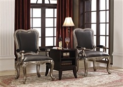 Chantelle 3 Piece Accent Chair and Table Set by Acme - 96204-3