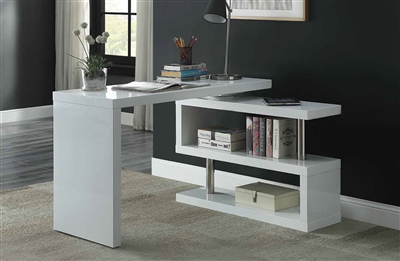 Buck II Executive Home Office Desk in White High Gloss Finish by Acme - 00018