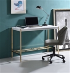 Midriaks Executive Home Office Desk in White & Gold Finish by Acme - 00020