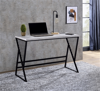 Collick Executive Home Office Desk in Weathered Gray & Black Finish by Acme - 00110