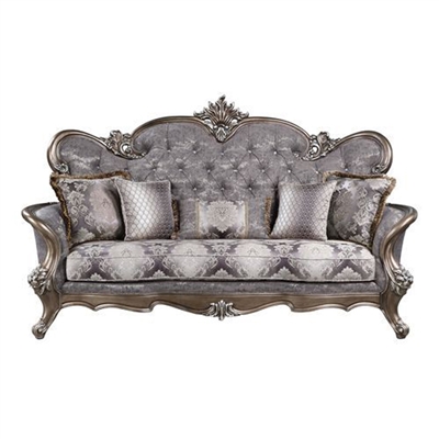 Elozzol Sofa in Fabric & Antique Bronze Finish by Acme - 00299