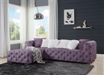 Qokmis Sectional Sofa in Purple Velvet Finish by Acme - 00389