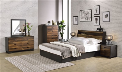 Eos 6 Piece Bedroom Set in Walnut & Black Finish by Acme - 00545