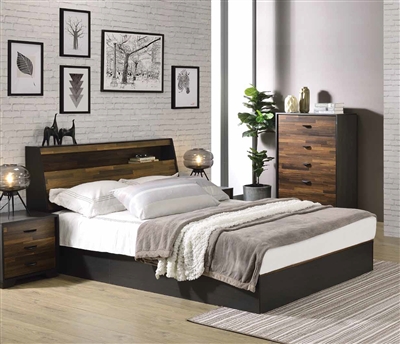 Eos Bed in Walnut & Black Finish by Acme - 00545Q