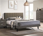 Valdemar Bed in Brown Fabric & Weathered Gray Finish by Acme - 00571Q