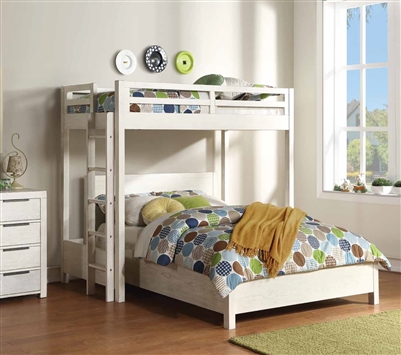 Celerina Twin Loft Bed in Weathered White Finish by Acme - 00616