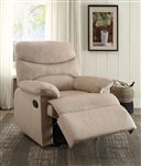 Arcadia Recliner in Beige Woven Fabric Finish by Acme - 00702