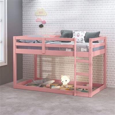 Gaston II Twin Loft Bed in Pink Finish by Acme - 00768