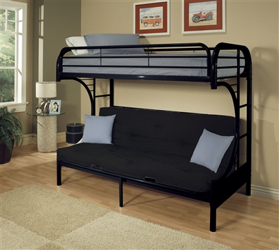 Eclipse Twin/Full Futon Bunk Bed in Black Finish by Acme - 02091BK
