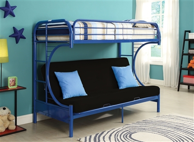 Eclipse Twin/Full Futon Bunk Bed in Navy Finish by Acme - 02091NV