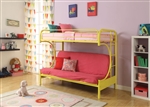 Eclipse Twin/Full Futon Bunk Bed in Yellow Finish by Acme - 02091YL