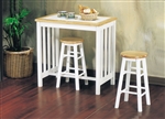 Metro 3 Piece Counter Height Dining Set in Natural & White Finish by Acme - 02140NW