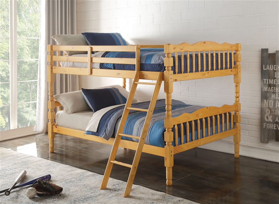 Homestead Full Bunk Bed In Natural, Natural Finish Bunk Beds