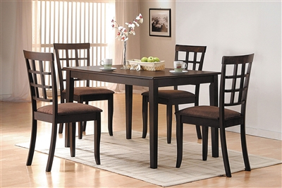 Cardiff 5 Piece Dining Room Set in Espresso Finish by Acme - 06850