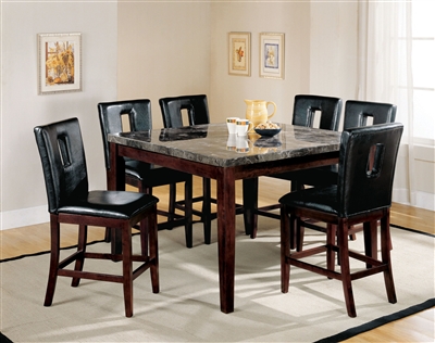 Danville 7 Piece Counter Height Dining Set in Walnut Finish by Acme - 07059