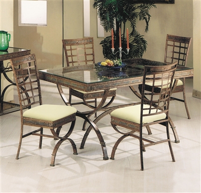 Egyptian 5 Piece Dining Room Set in Bronze Patina Finish by Acme - 08630