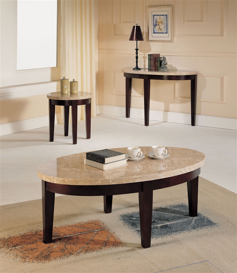 Britney 3 Piece Occasional Table Set In, 3 Piece White Marble Coffee Table Set