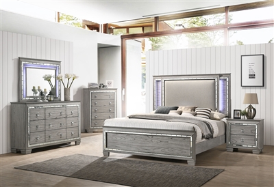 Antares 6 Piece Bedroom Set in Light Gray Oak Finish by Acme - 21820