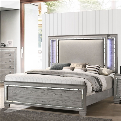 Antares Bed in Light Gray Oak Finish by Acme - 21820Q