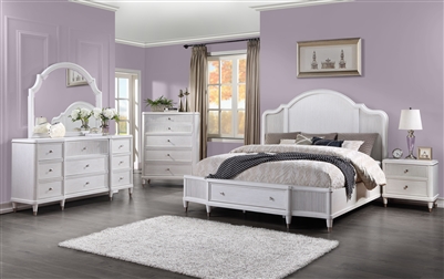 Celestia 6 Piece Bedroom Set in Off White Finish by Acme - 22110
