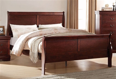 Louis Philippe Sleigh Bed in Cherry Finish by Acme - 23750Q