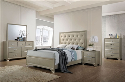 Carine 6 Piece Bedroom Set in Champagne Finish by Acme - 26240