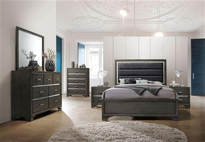 Carine II 6 Piece Bedroom Set in Gray Finish by Acme - 26260