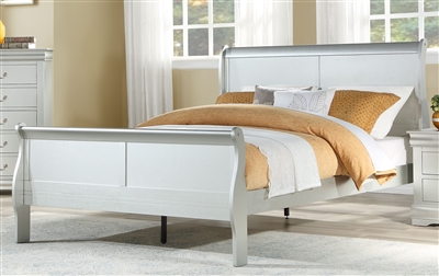Louis Philippe Sleigh Bed in Platinum Finish by Acme - 26730Q