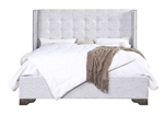 Artesia Bed in Tan Fabric & Salvaged Natural Finish by Acme - 27700Q