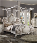 Picardy Bed in Fabric & Antique Pearl Finish by Acme - 28207EK
