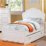 Cecilie Twin Bed w/Panel Headboard in White Finish by Acme - 30310T