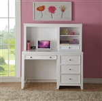 Lacey 2 Piece Computer Desk and Hutch in White Finish by Acme - 30605