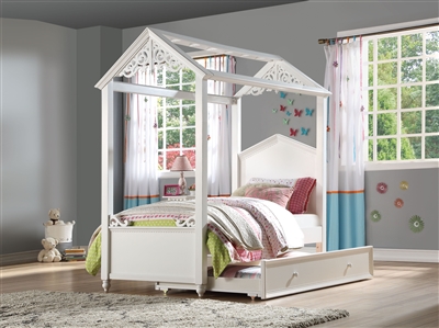 Rapunzel Twin Bed in White Finish by Acme - 37350T