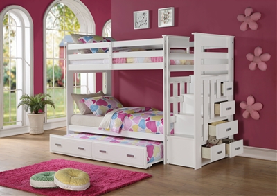 Allentown Twin/Twin Bunk Bed in White Finish by Acme - 37370