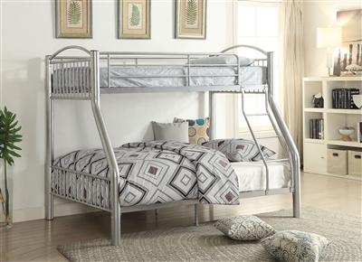 Cayelynn Twin/Full Bunk Bed in Silver Finish by Acme - 37380SI